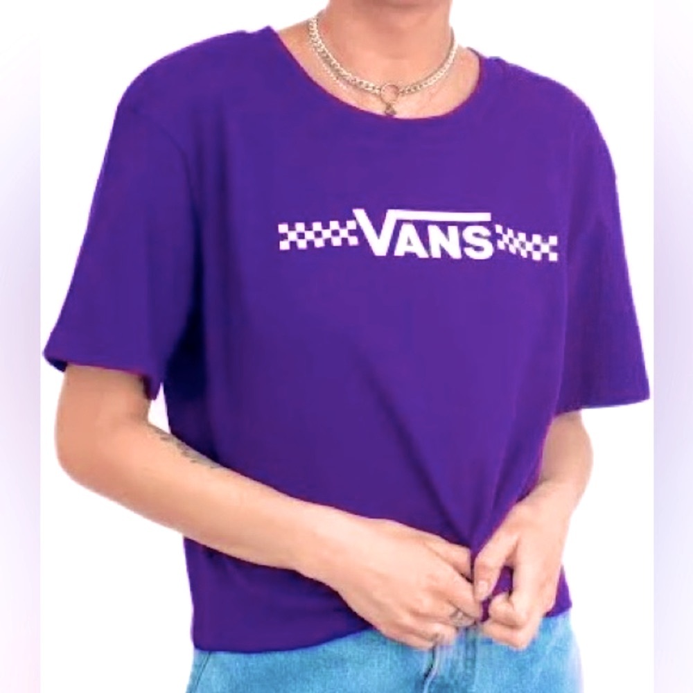 FREE🌟NWOT Vans Funnier Times Violet Crop T-Shirt Women’s Purple Short Sleeve Tee